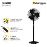 Atomberg Renesa 400mm BLDC motor Energy Saving Pedestal Fan with Remote Control